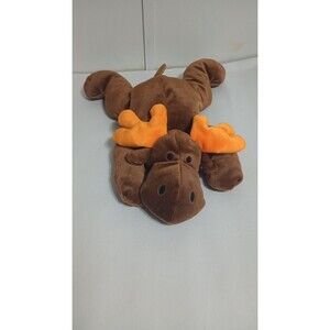 Large TY Pillow Pals ANTLERS MOOSE 16" Beanie Buddy Brown Plush Toy No Ear Tag